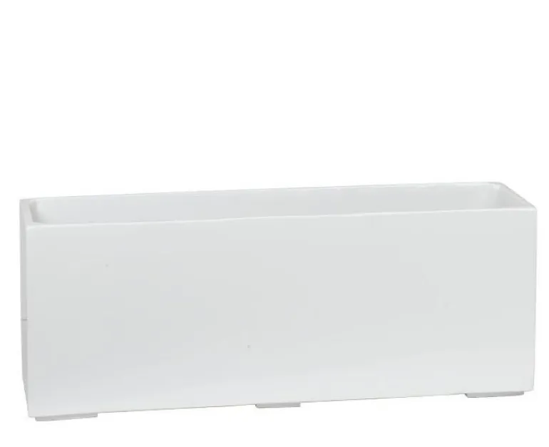 Aflang hvid plantepotte til vinduer - L.50x20x20cm