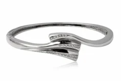 Armbånd / Bangle i stål med zirkon sten