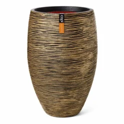 Ball Rib - Indendørs krukke med vandrette ribber - Livstidsgaranti - Guld + Sort + Antrazit