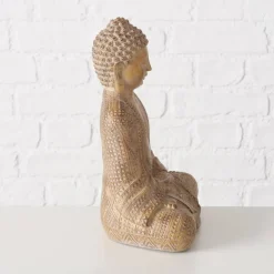 Beige/mørk sand Buddha figur 30cm + 49cm