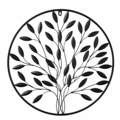 Blomster relief i sort metal - Ø.50cm