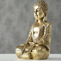 Buddha figur i guld resin - 30cm