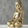 Buddha figur i guld resin - 40cm