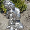 Buddha skulptur i sølv