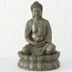 Buddha vandfontæne med lotus blomst - 46cm