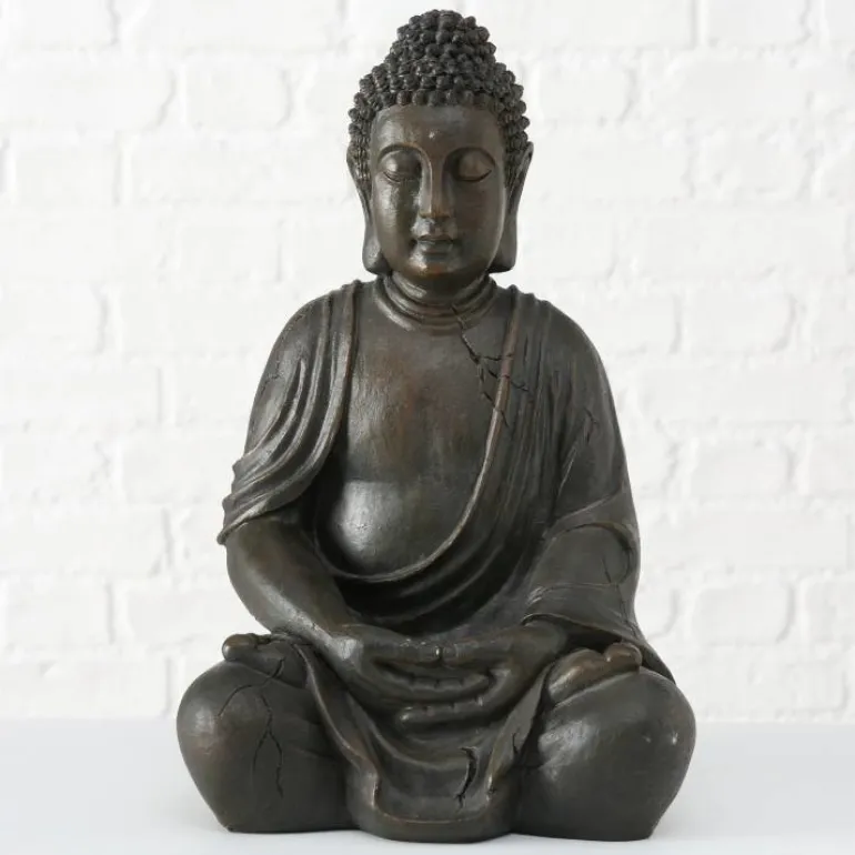50cm Buddha Figur brun antik
