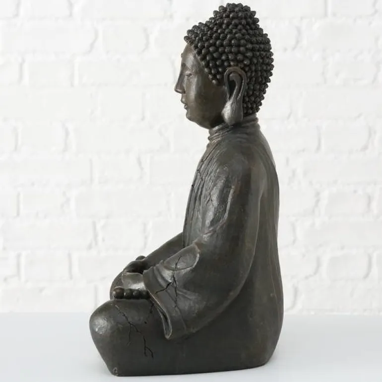 50cm Buddha Figur brun antik