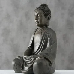 50cm Buddha Figur brun antik