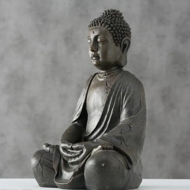 50cm Buddha Figur brun antik