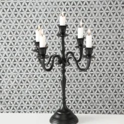 40cm sort 5 armet lysestage - kandelaber i aluminium