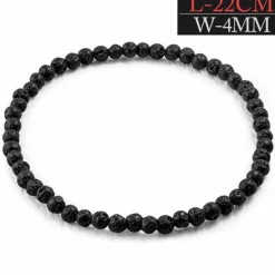 22cm stretch volcano lava armbånd - 4mm - 6mm eller 8mm