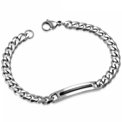 Elegant stålarmbånd til ham 21cm