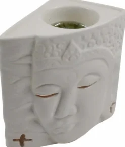 Enkelt Budddha aromalampe - sort/hvid