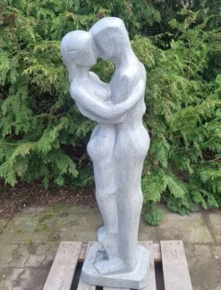 Figur af par til haven / Mand og Kvinde i grå sten Terrazzo - 135cm