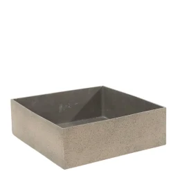 Firkantet lav vandtæt plantepotte 30x30 cm - sand + sort + grå