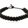 Flettet MOKKA læderarmbånd casual m/k - 19cm