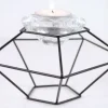 Fyrfadsstage Cubic metal/glas