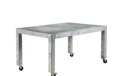 Galvaniseret havebord / spisebord med betonfliser og hjul