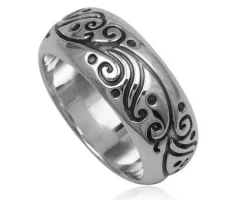 Herre fingerring i sølv / Tribal Design