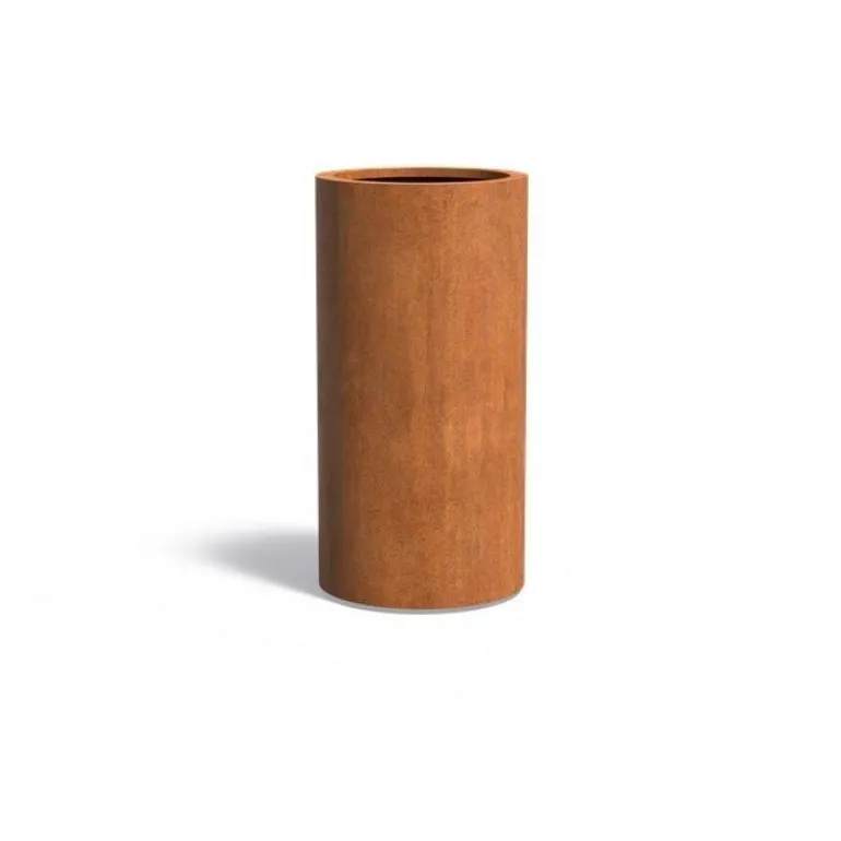 Høj Cylinder krukke i corten stål / Ø.60 - H.60+H.80cm+100cm+120cm