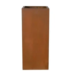 Høje rektangulære krukker med rust i corten stål - H.72 + H.95cm