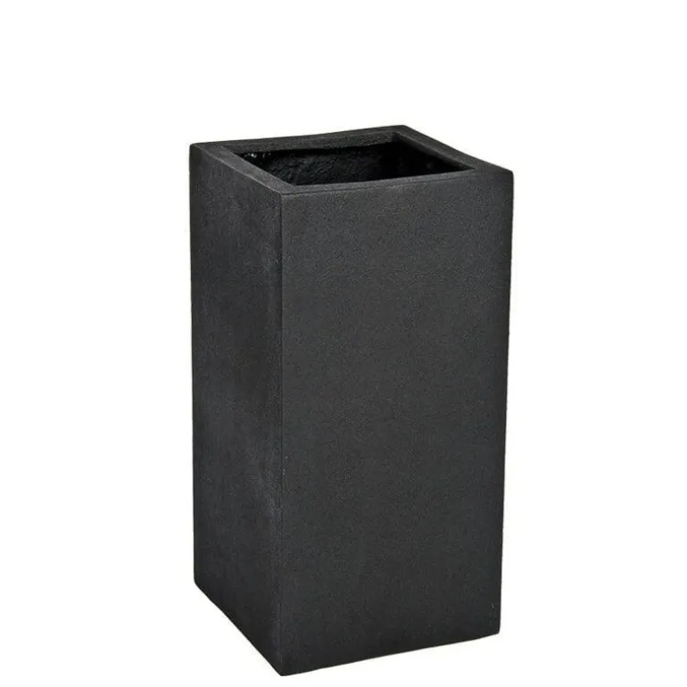 Høj krukke i glasfiber - 60cm eller 80cm - sort eller grå - VANDTÆTTE