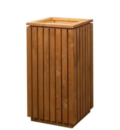 Høj 80x39x39cm krukke med hjul i bedset træ
