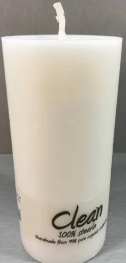 Hvid Bloklys Rustik Ø.7cm