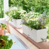 Hvide Lechuza altankasser / blomsterpotter med selvvanding - 50cm + 80cm / TILBUD 8stk