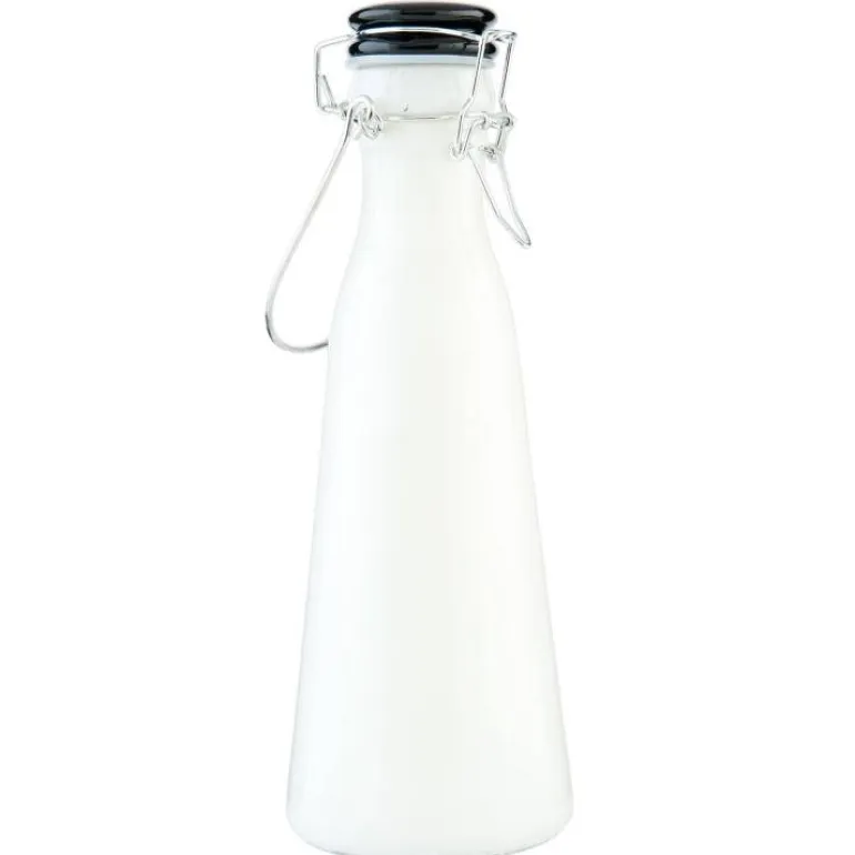 Hvid flaske i glas med sort patentprop - 0,5L - 24stk Afhentning
