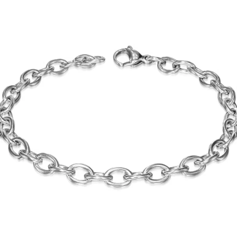 Klassisk armbånd i stål 21cm m/k