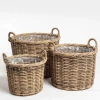 Krukker i rattan med plastindsats og twisted kant Ø.55cm / SÆT