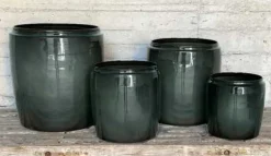Krukker / Potter i recycled metal - 3 farver - 4 størrelser
