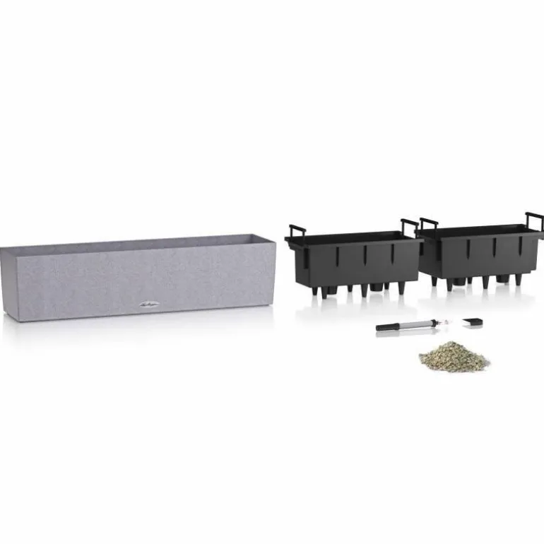 Lechuza blomsterkasse / altankasse Stone / selvvanding - 4 farver