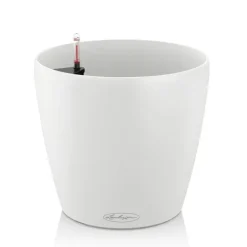 Lechuza Color blomsterpotte med selvvanding - Ø.18cm - Hvid + Slate