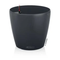 Lechuza Color blomsterpotte med selvvanding - Ø.18cm - Hvid + Slate