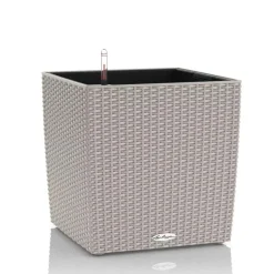 Lechuza Cube Cottage / Polyrattan - grafit-antrazit-sand-lysegrå - 40x40cm+50x50cm
