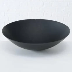 Lille Bålkurv / Bålfad i sort jern - Ø.47cm med stel