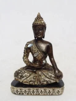 Lille Sand/Sølv Buddha På Sokkel