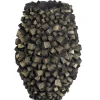 Mattone vase med antik gold cubes - H.110xØ.50cm