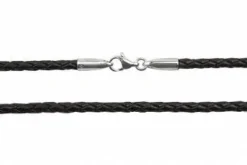 2.5 mm Flettet Læderhalskæde