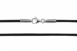 2 mm Læderhalskæder - sort/brun m/k