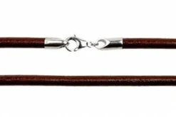 4 mm Læderhalskæder - sort/brun m/k