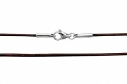 1 mm Læderhalskæder - sort/mokka