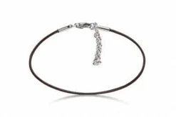 1mm Mokka læderarmbånd med stål lås