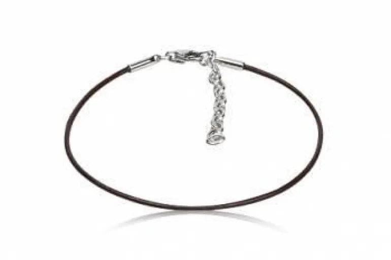 1mm Mokka læderarmbånd med stål lås
