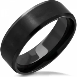 8mm satin stålring til mænd - kvinder - par