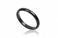 3mm sort fingerring i rustfri stål / Mænd