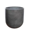 Nordic Style Rund Krukke i Grå Fiberbeton - H.44xØ.44cm