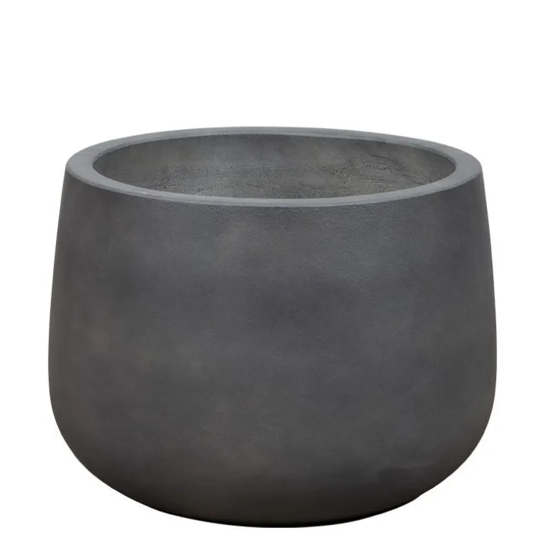 Nordic Style Rund Krukke i Grå Fiberbeton - Ø.44cm + Ø.58cm